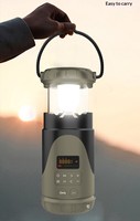 Radio portátil de camping con manivela solar, AM/FM/NOAA, SOS, batería externa y asa integrada