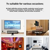 Téléviseur intelligent LED HDTV 32-50 pouces, Smart TV 4K UHD, cadre fin noir avec télécommande vocale pour la maison