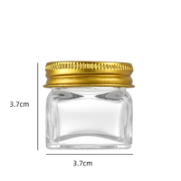 Botol Kaca Herbal Bening 15ml Bentuk Heksagonal/Kotak dengan Tutup Ulir, Wadah Mini Kosong untuk Perawatan Tubuh dan Balsem Herbal (Grosir)