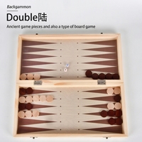 Juego de Ajedrez de Madera de 34 cm con Damas y Backgammon, Tablero Plegable, Juguete Educativo de Viaje Ecológico y Duradero para Niños y Adultos, con Certificación CE