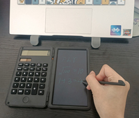 Bloc-notes pliable Calculatrice d'énergie solaire Bloc-notes effaçable Calculatrice magique Calculatrice intelligente à 12 chiffres avec tablette d'écriture