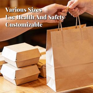 Asas de Cuerda Retorcida de Papel Kraft Clásico Reciclado Personalizadas ZJPACK para Bolsas de Papel para Comida para Llevar de Restaurantes - Product Image 4