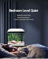 Aquarium de bureau tout-en-un en verre, en promotion, avec pompe filtrante silencieuse intégrée et éclairage LED, pour la décoration de la maison et du bureau.