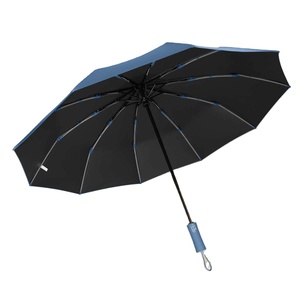 12-rib Thickened Extra-<b>large</b> Three-fold Fully-Automatic Logo <b>Umbrella</b> UV Protection Black Coating 190T Nylon Business Gift Sun - Product Image 1