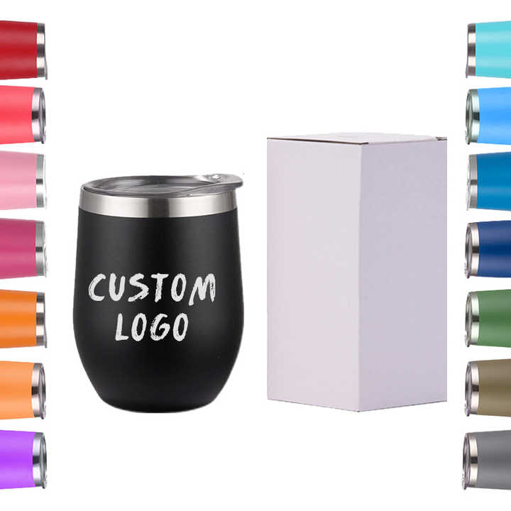 Custom Logo 12oz Egg Shape 304 Stainless Steel Insulated Powder Coated ...