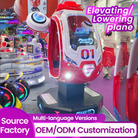 Fabricante de Máquinas de Videojuegos Arcade para Niños, Simulador de Vuelo Arcade Interior de Fibra de Vidrio y Metal con Rotación de 360 Grados y Elevación de Aviones
