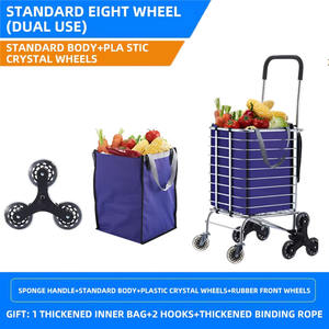 जिलाई 8 व्हील सुपरमार्केट स्टोर मोबाइल पोर्टेबल फोल्डेबल कार बैग सब्जी शॉपिंग हैंड कार बैग - Product Image 2