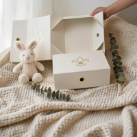 Boîte en papier d'emballage de luxe blanche pliable avec logo personnalisé, fermeture magnétique, pour vêtements, chocolats, bijoux