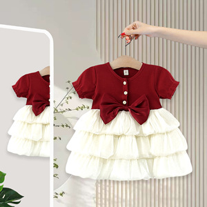 Nuovo Vestito Principessa per Bambine Primavera-<span class=keywords><strong>Autunno</strong></span> 2025, in Cotone con Grande Fiocco e Maniche Lunghe, Abbigliamento per <span class=keywords><strong>Neonata</strong></span> 5316 - Product Image 3