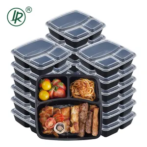 3 Compartment Takeaway Boxes Plastic Food Box High Quality Microwavable Fast Food Packaging Disposable Food Container