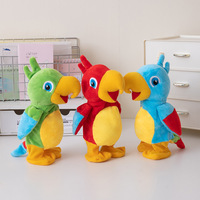 Gros Électrique Musical Électronique Simulation Oiseau En Peluche Jouet Mobile Parler Perroquet Enregistrement Répétition Électronique En Peluche Jouets