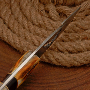 Cuchillo de Caza de Acero de Damasco Personalizable de Alta Calidad, Cuchillo de Caza de Acero de Damasco Personalizable OEM - Product Image 6