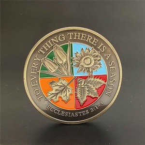 Todas las estaciones Custom Metal Craft UV Regalo Pintado Moneda Filosófica Eternidad Medalla Logo Con Cruz Filosofía inspiradora - Product Image 1