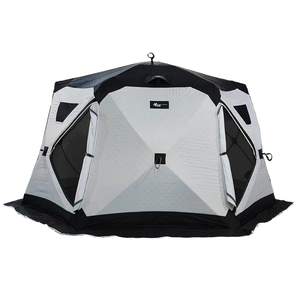6-8 Person Ice Fishing Pop-Up Hexagon Shanty <strong>Tent</strong> One Bedroom 210D Oxford Cloth Triple-Layer Rainproof Snowproof Quick Setup - Product Image 1