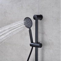 Usine vente chaude murale noire salle de bain douche ensemble en laiton chaud et mitigeur robinet de douche avec douche à main