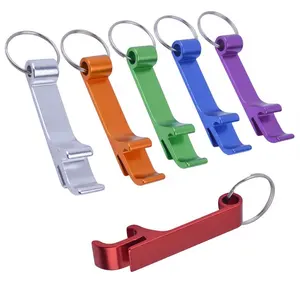 Promotional Custom Logo Keychain Bottle Opener Aluminum Alloy Corkscrew Can Beer Openers for Kitchens Personalized Businesses