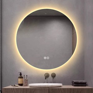 Pháp phong cách vòng Gương phòng tắm thông minh <span class=keywords><strong>LED</strong></span> chống sương mù chống cháy nổ treo tường tùy chỉnh dạ quang siêu trắng gương trang điểm - Product Image 4