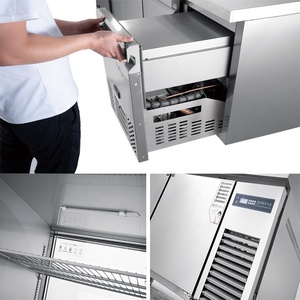 Oske <span class=keywords><strong>frigorifero</strong></span> <span class=keywords><strong>sottopiano</strong></span> commerciale in acciaio inox banco da lavoro refrigeratore sotto Bar <span class=keywords><strong>frigorifero</strong></span> con <span class=keywords><strong>cassetti</strong></span> - Product Image 3