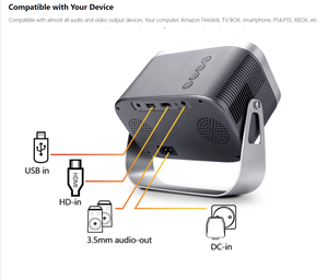 Proyector LED LCD Portátil 1080P 720p Full HD, Mini Proyector para Cine en Casa, Compatible con Dispositivos Inteligentes <span class=keywords><strong>Android</strong></span>, Nuevo Mini Cine en Casa - Product Image 3