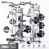 Machine Smith multifonctionnelle commerciale, équipement de fitness d'entraînement en intérieur avec banc de musculation, rack à squats et structure Flying Bird en tube robuste