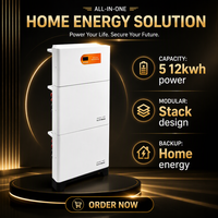Système de stockage solaire vertical tout-en-un personnalisé avec batterie LiFePO4 et onduleur EU 230V CAN 10,24 kWh pour le stockage d'énergie domestique