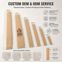 Sac micro-perforé en plastique composite BOPP et papier kraft transparent pour l'emballage du pain, idéal pour les boulangeries, cafés et achats en gros