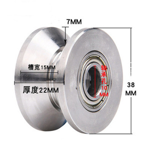 Fornitura del produttore multi modelli 201 304 acciaio inossidabile <span class=keywords><strong>38mm</strong></span> 48mm 63mm 68mm 74mm V puleggia a fune con cuscinetto a gola - Product Image 3