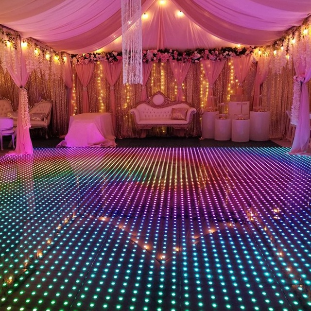 Used Wireless Portable Disco Stage White  Wedding Led Starlit Digital Video Dance Floor Screen Hire Prices