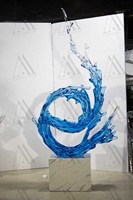 Sculpture d'eau en cristal synthétique transparent de grande taille, œuvre d'art décorative moderne, centre de table pour villa