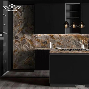 Losas de Cuarzo Dorado Bugatti de Lujo con Vetas Naturales, Pulido Goldtop, Tamaño Personalizado, Precio para Revestimiento de Paredes Interiores de Hoteles y Hogares - Product Image 5