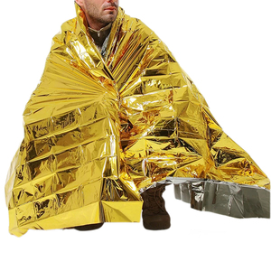 Manta aislante para botiquín de primeros auxilios de rescate a baja temperatura al aire libre para acampar bolsas Bivy con película de poliéster cálida lámina salvavidas - Product Image 1