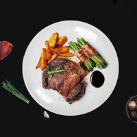 Vaisselle de restaurant en gros, assiette ronde en mélamine blanche personnalisée de 9,5 pouces, pas chère, en vrac