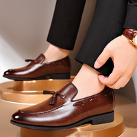 Mocassins à pampilles pour hommes, chaussures habillées décontractées et élégantes, semelle intérieure en PU doux pour la peau, semelle extérieure en caoutchouc durable, chaussures de bureau professionnelles