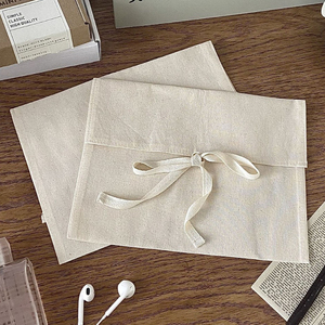 High Quality Custom Logo Cotton <b>Envelope</b> Dust Bag Recyclable Packaging Cotton Linen <b>Envelope</b> Pouch with Flap - Product Image 2