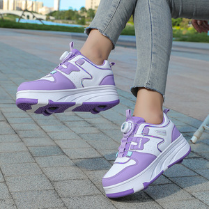 Chaussures à roulettes Gagatu pour enfants avec quatre roues, tige synthétique, semelle extérieure en caoutchouc pour garçons et filles, vêtements de sport - Product Image 3