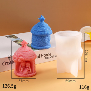 Christmas Nativity Scene Silicone Mould 3D New Jesus Nativity <b>Mold</b> Coconut Tree House Candle <b>Mold</b> Silicone <b>Mold</b> for DIY - Product Image 3