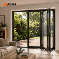 Portes pliantes en aluminium pour patio extérieur de villas, étanches, cloisons intérieures, portes pliantes en aluminium