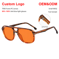 Sunray, dernières montures optiques personnalisées unisexes à la mode vintage en TR90 avec verres CR, bloquant 80%-100% de la lumière bleue, OEM&ODM