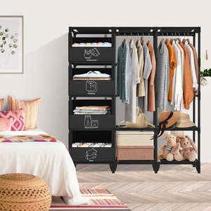 Portable <strong>Closet</strong> Organizer Heavy Duty Clothing Rack Large Capacity Portable Wardrobe Metal &amp; Fabric Portable Wardrobe <strong>Closet</strong> - Product Image 5