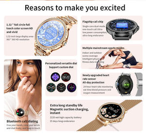 Nouvelle montre connectée tendance pour femmes I58, bracelet intelligent de sport avec fonction d'appel, étanche IP68, avec diamants - Product Image 5