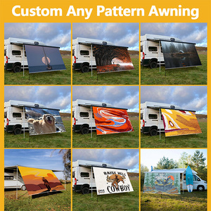 Auvent de camping pliable en toile de protection solaire à motif personnalisé en maille de conception moderne résistant aux UV pour toutes les saisons, <span class=keywords><strong>terrasse</strong></span>, pique-nique, événements - Product Image 3