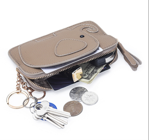 กระเป๋าใส่เหรียญรูปช้างน่ารัก ดีไซน์สร้างสรรค์ สำหรับผู้หญิง กระเป๋าใส่บัตรใบเล็ก ลายหนังลิ้นจี่ หนังแท้ กระเป๋าใส่เหรียญขนาดเล็ก - Product Image 3