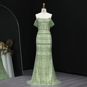 Luxury Dubai <strong>White</strong> Mermaid Arabic <strong>Evening</strong> Dress With Cape Sleeves Women Wedding Party <strong>Gowns</strong> Lsz291-1 - Product Image 2