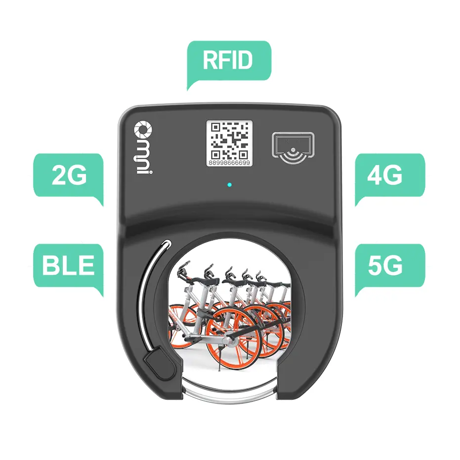 BLE 2G 4G 5G NFC RFIDIP67防水インテリジェント自転車レンタルシステムサイクル共有スマートQRコード自転車共有ロック