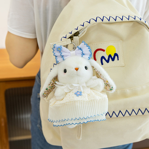 Vente directe d'usine, porte-clés en peluche lapin <span class=keywords><strong>Leila</strong></span> créatif et très vendu, jouet de haute qualité, robe détachable, lapin en peluche, pendentif pour clés - Product Image 5