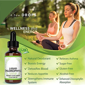 Gouttes de chlorophylle liquide sans alcool, sans gluten, pour booster l'énergie des adultes et la détoxification quotidienne, 60 ml - Product Image 2