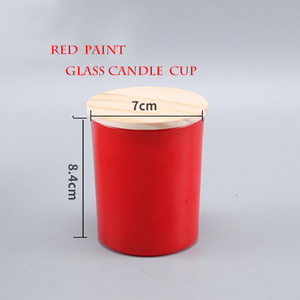 Vetro nero <span class=keywords><strong>bianco</strong></span> rosso candela tazza con coperchio in <span class=keywords><strong>legno</strong></span> porta metallo personalizzabile per matrimoni Logo stampato - Product Image 5