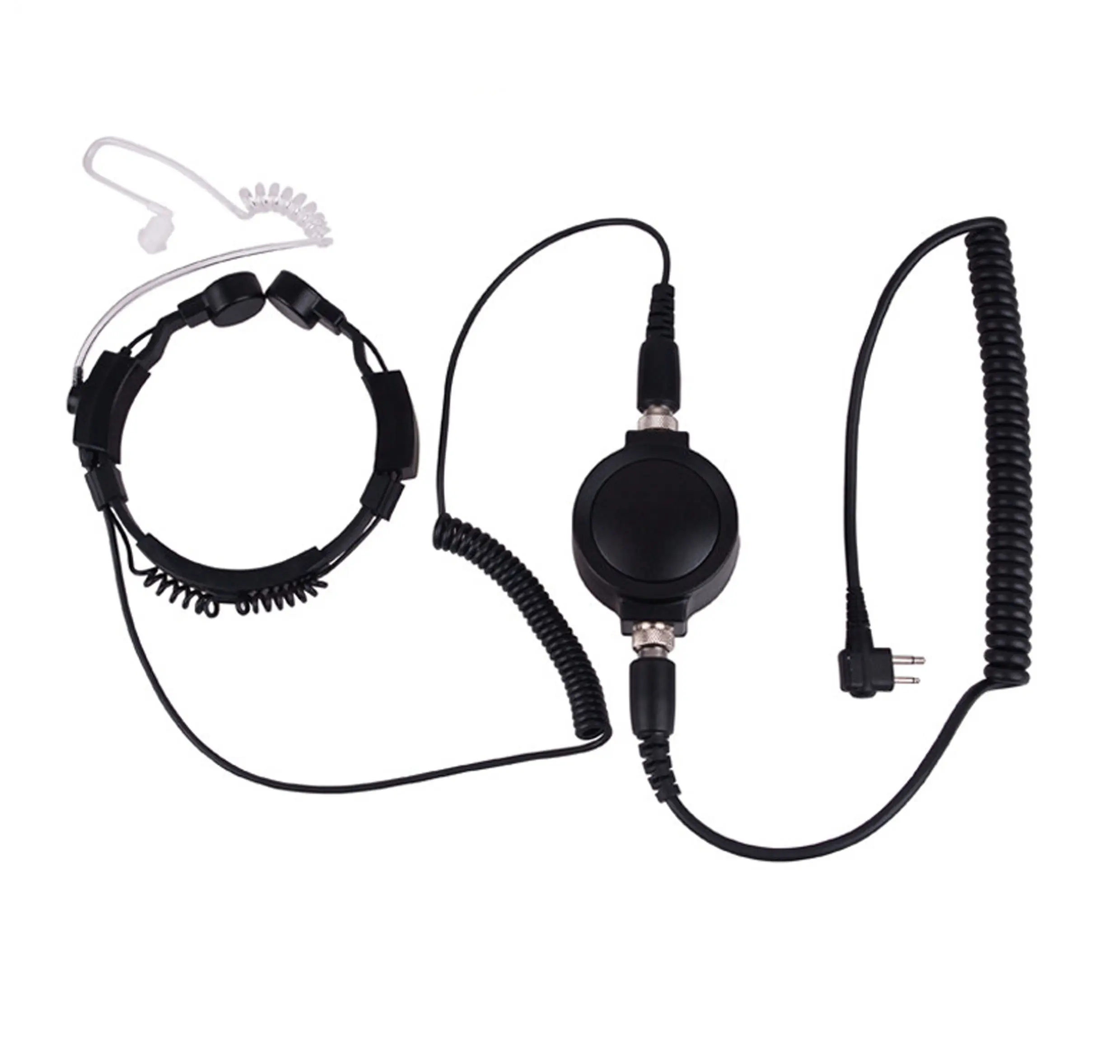 Earpiece tabung akustik mikrofon tenggorokan dengan tombol PTT besar dan mikrofon untuk CP100 CP125 SU210 walkie talkie