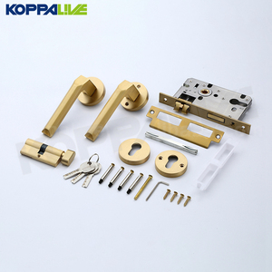 KOPPALIVE Ensemble de serrures de <span class=keywords><strong>porte</strong></span> en laiton massif pour intérieur, chambre, salle de bain, <span class=keywords><strong>cuisine</strong></span>, poignée factice pour <span class=keywords><strong>porte</strong></span> en bois - Product Image 5