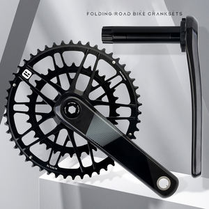 <span class=keywords><strong>Pédalier</strong></span> de <span class=keywords><strong>vélo</strong></span> de route en alliage d'aluminium et fibre de carbone léger haute performance 46T48T50T52T Multi Spec 170mm Noir - Product Image 6
